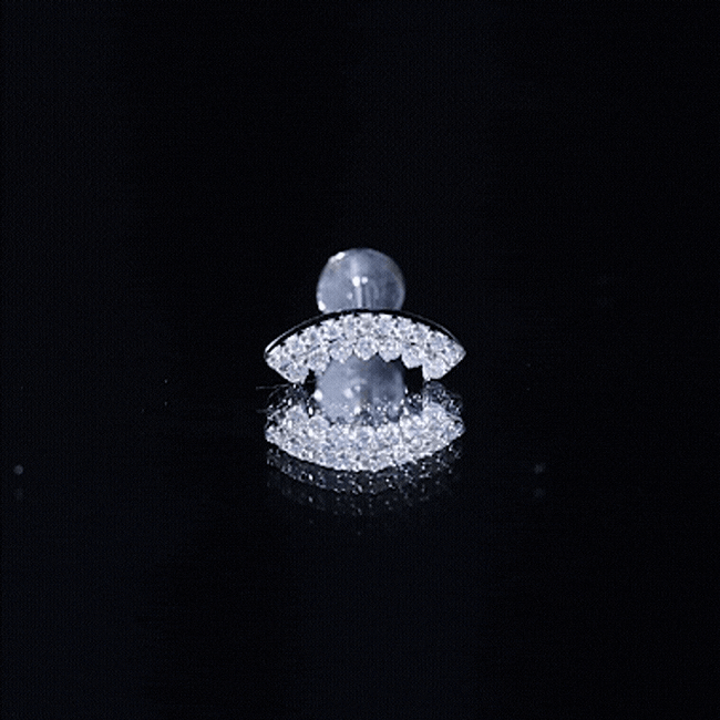Certified Diamond Curved Cartilage Earring for Women