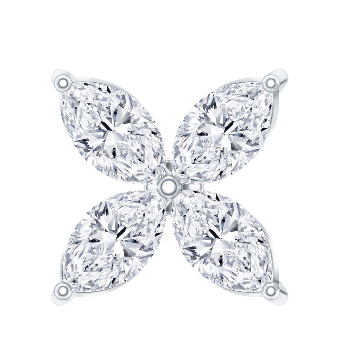 Marquise Four Petal Flower Cartilage Earring