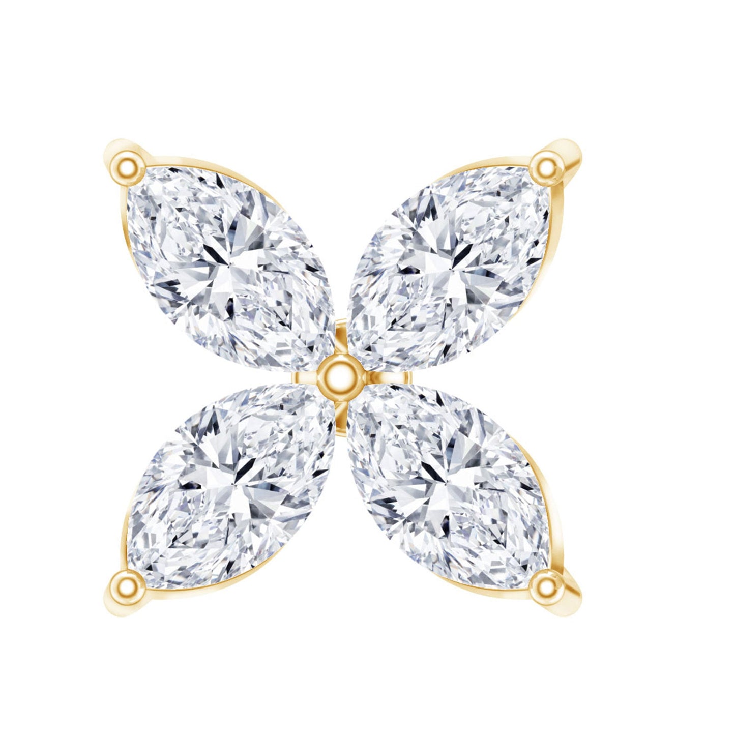 Marquise Four Petal Flower Cartilage Earring