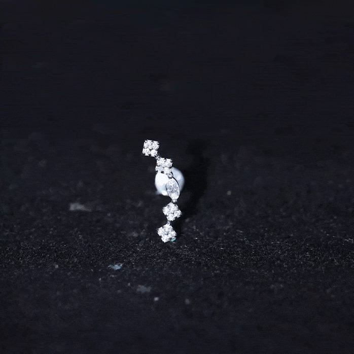 Elegant Diamond Ear Crawler Earring for Helix Piercing