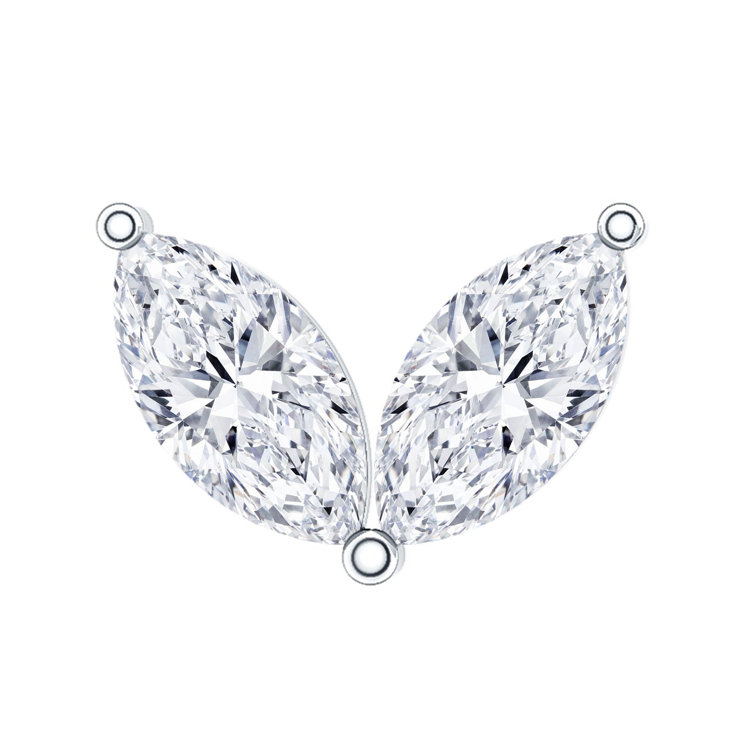 Marquise Diamond Two Stone Earring for Tragus Piercing