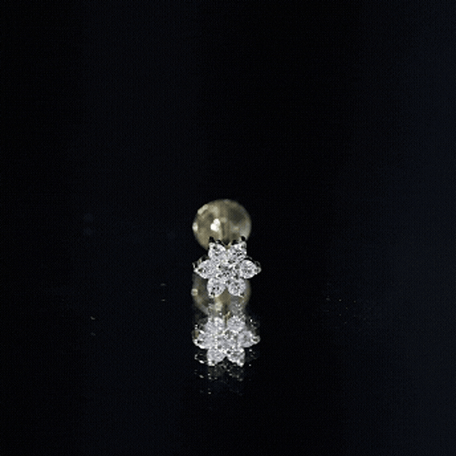 Simple Diamond Flower Cartilage Earring