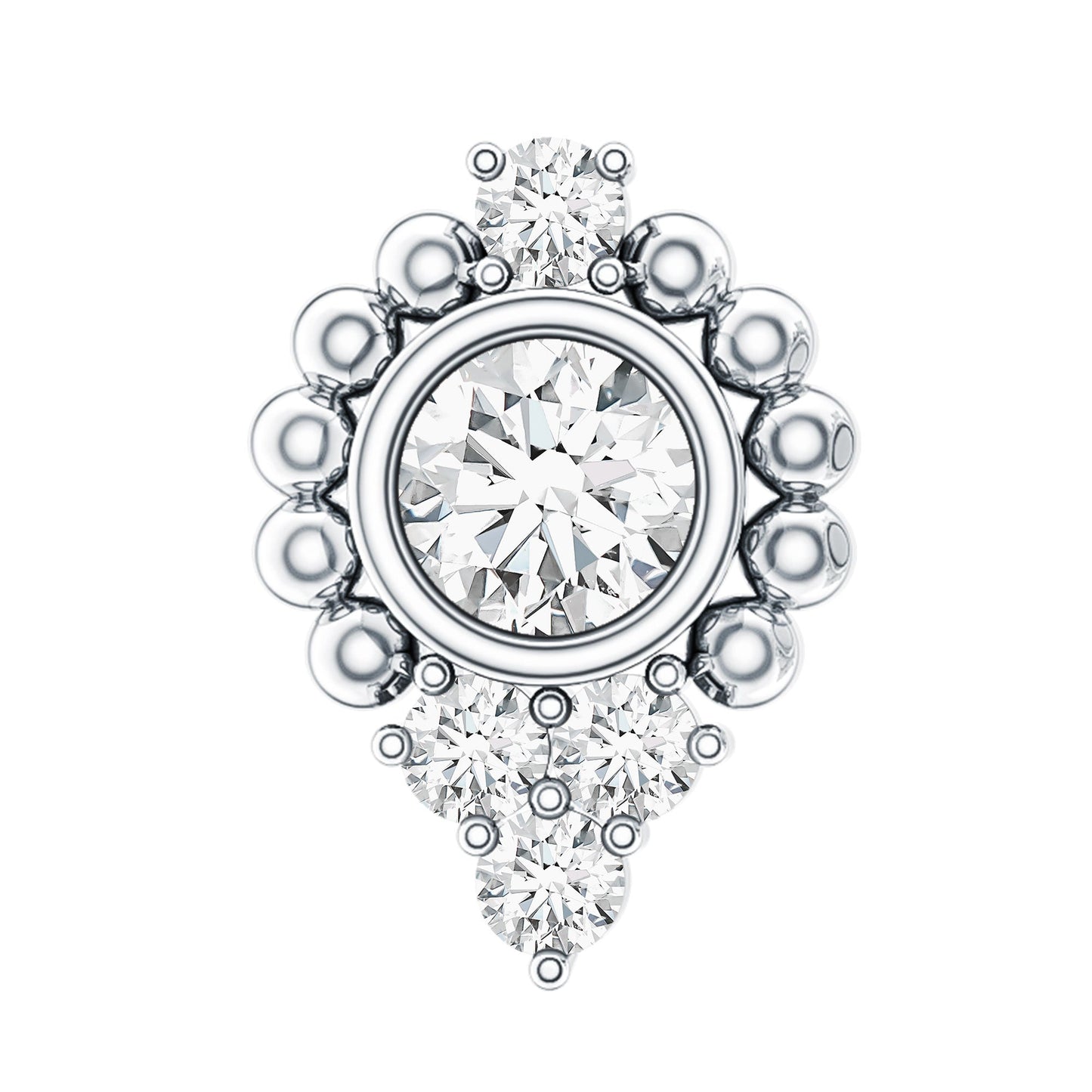 Bezel Set Diamond Minimalist Earring for Tragus Piercing