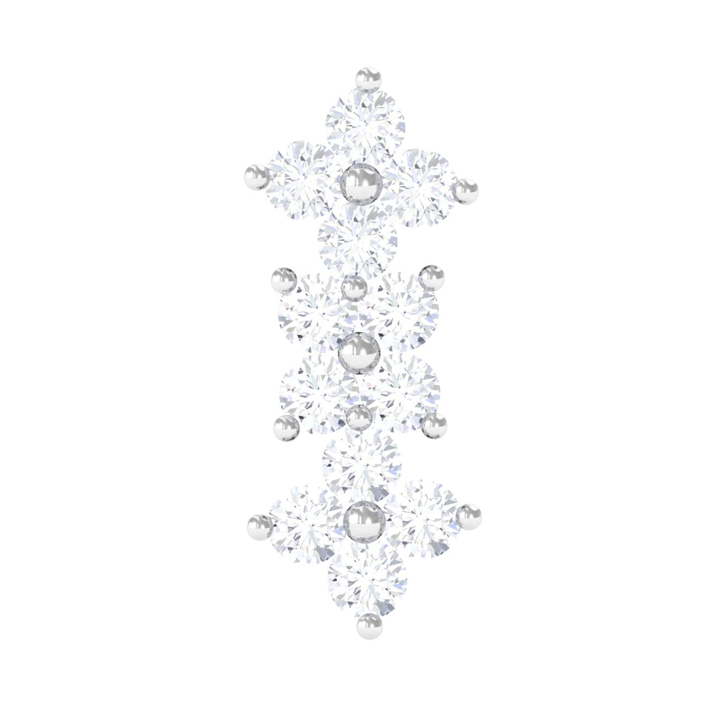 Diamond Flower Crawler Earring for Helix Piercing