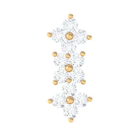 Diamond Flower Crawler Earring for Helix Piercing