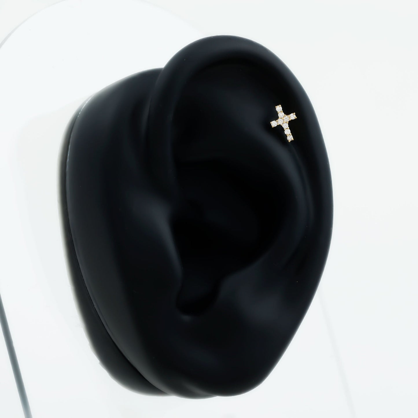 Minimalist Diamond Cross Cartilage Earring