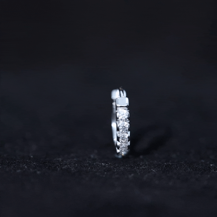 Certified Diamond Helix Huggie Hoop Earring