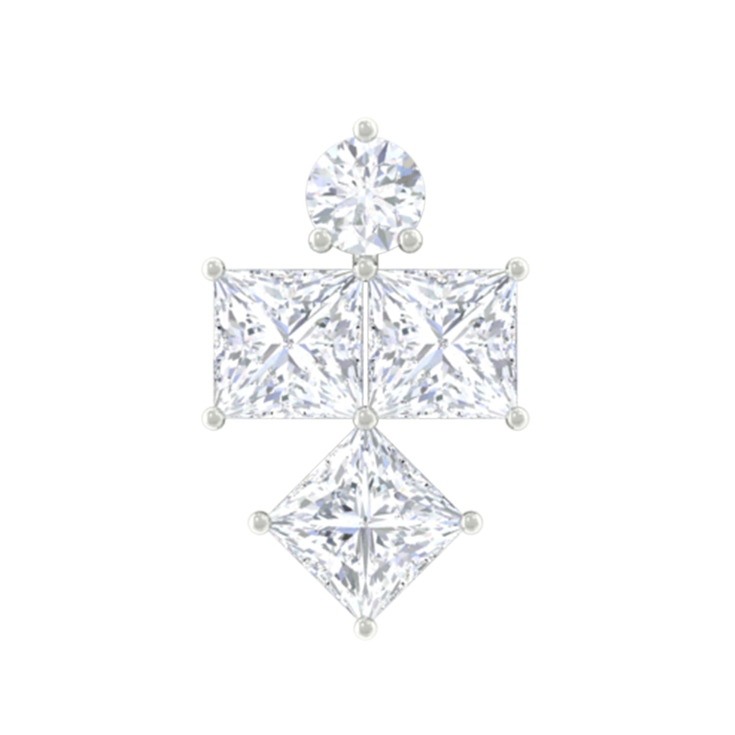 Princess Cut Diamond Helix Piercing Earring for Women