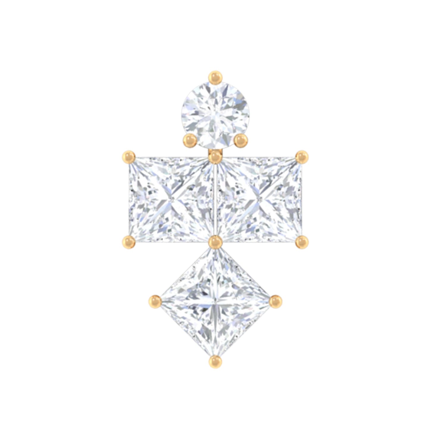 Princess Cut Diamond Helix Piercing Earring for Women