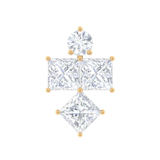 Princess Cut Diamond Helix Piercing Earring for Women