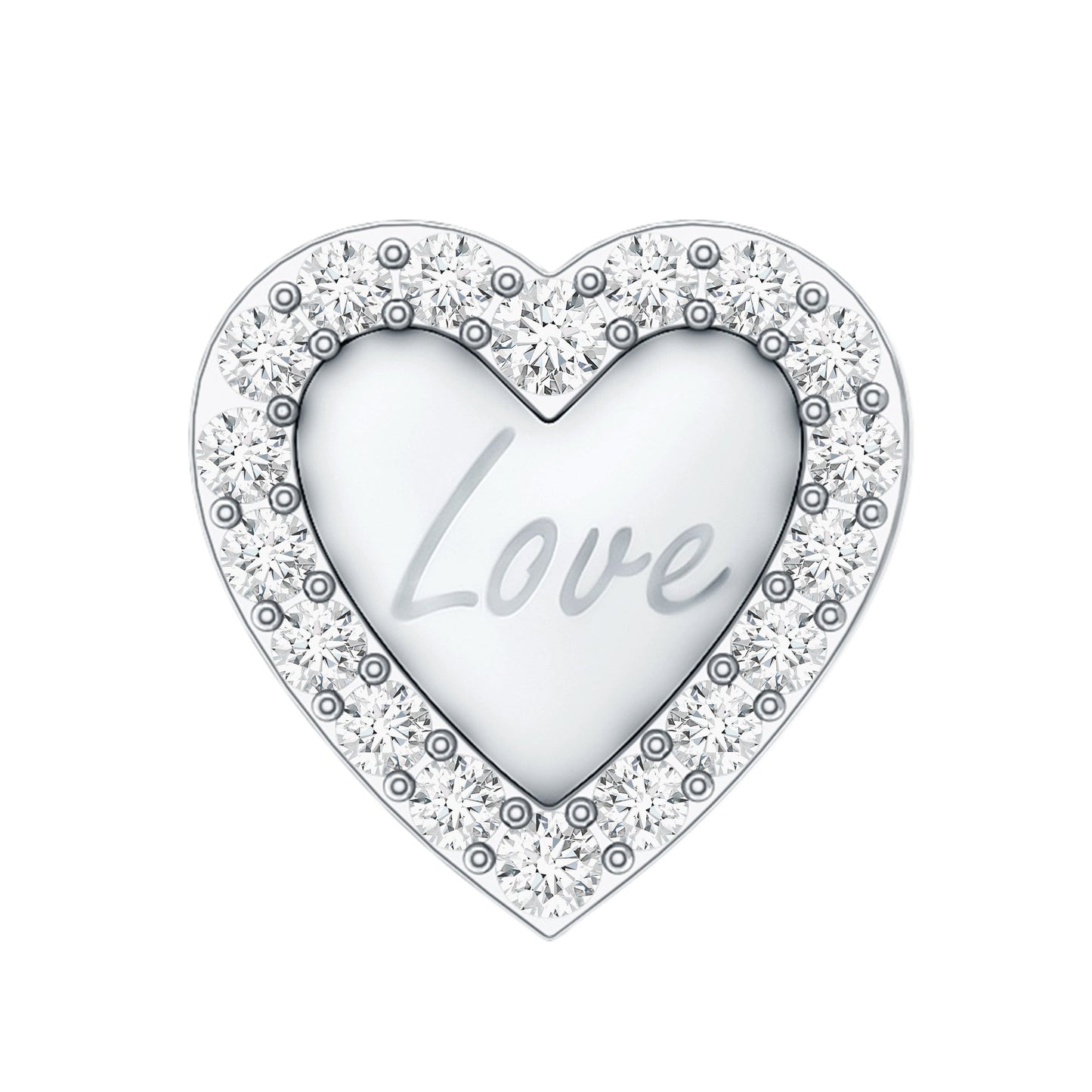 Cute Diamond Love Heart Earring for Helix Piercing