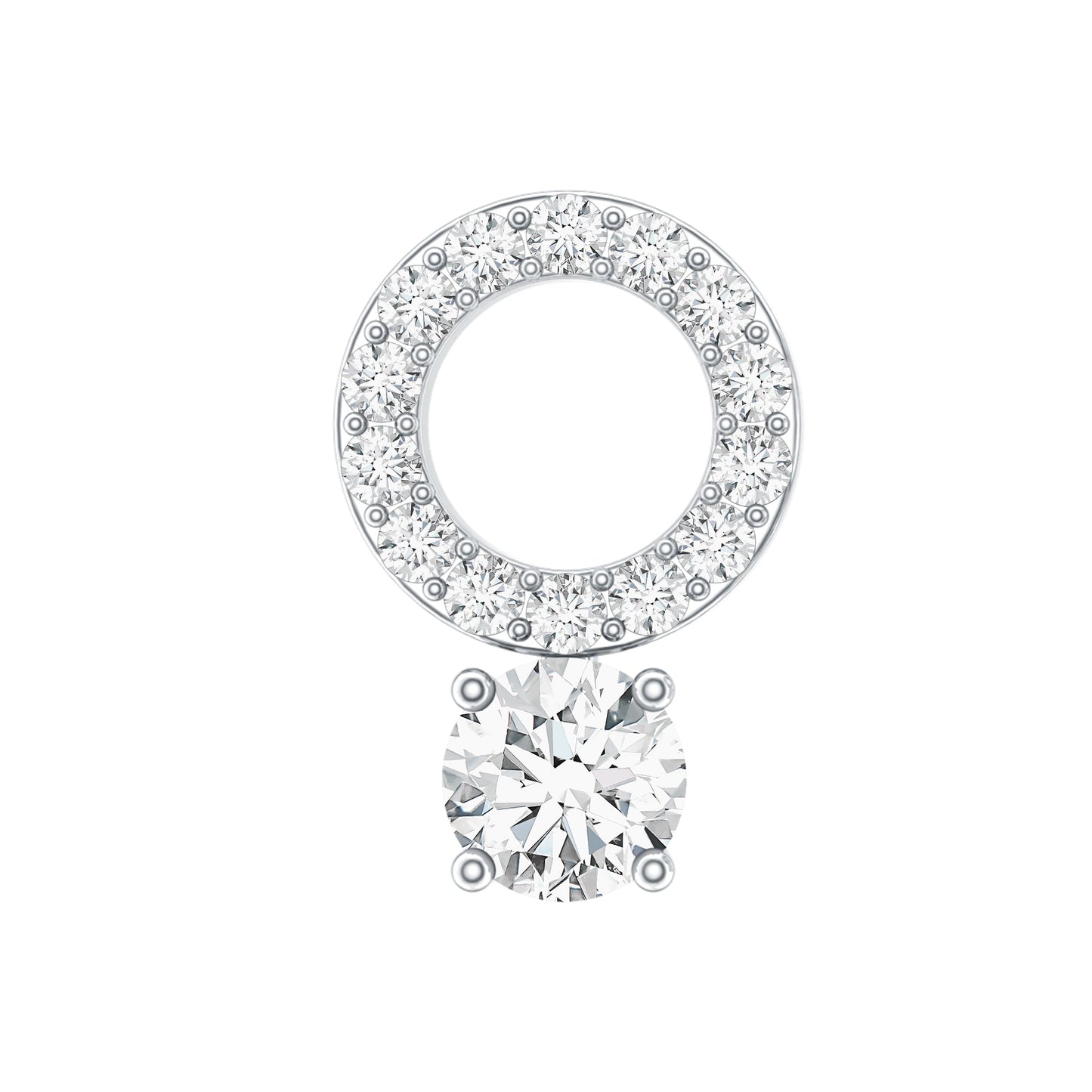 Minimalist Diamond Open Circle Helix Earring
