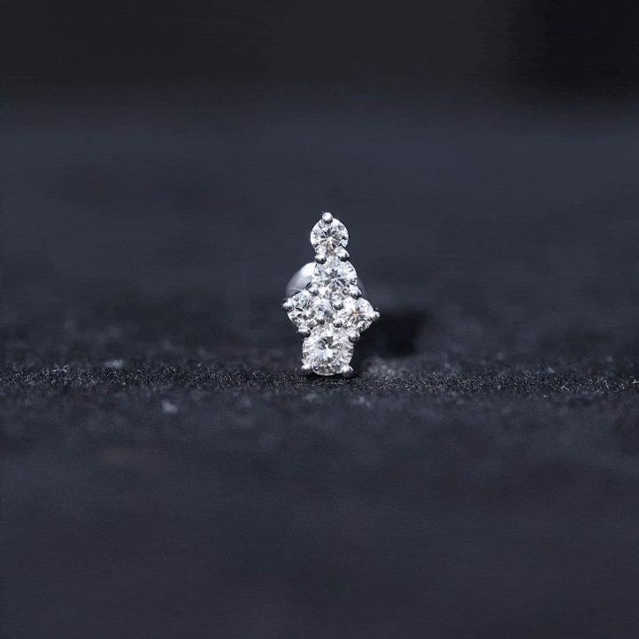 Certified Diamond Cluster Cartilage Piercing Earring