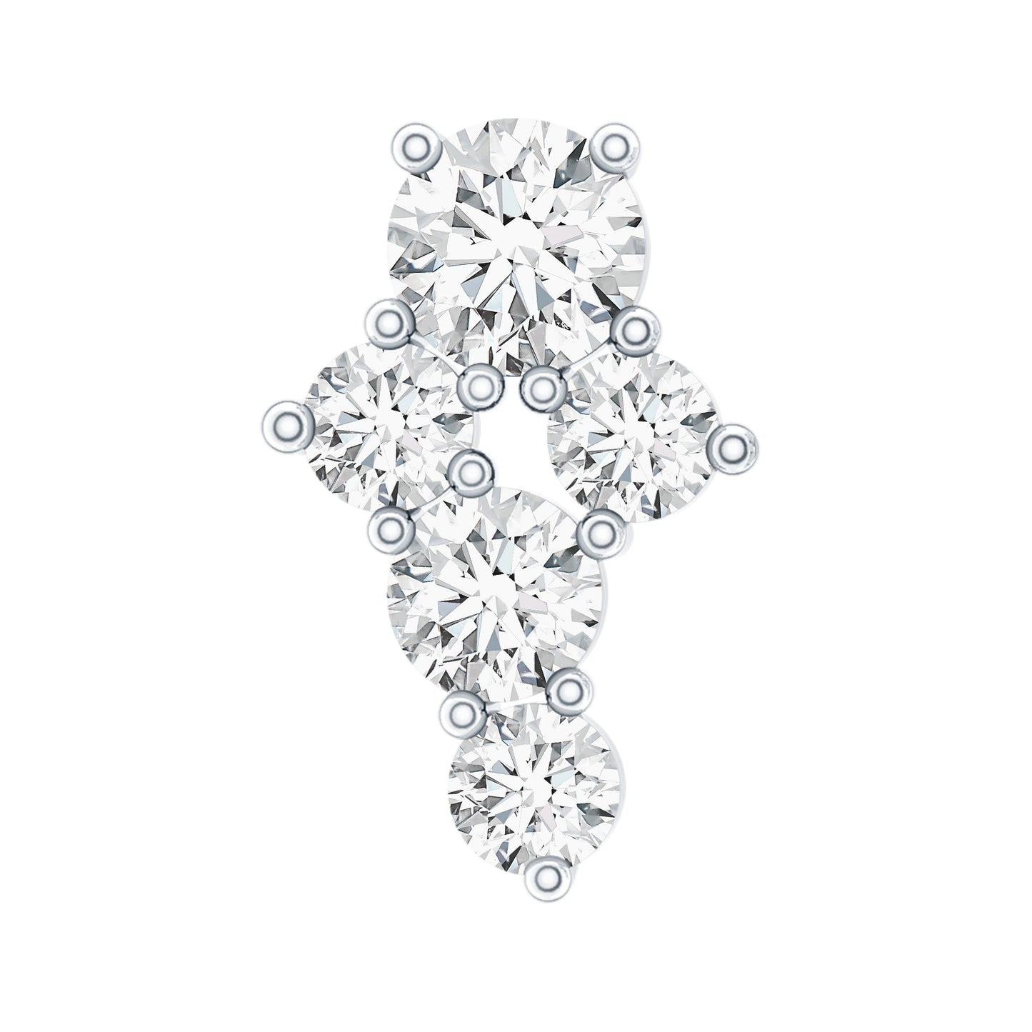 Certified Diamond Cluster Cartilage Piercing Earring