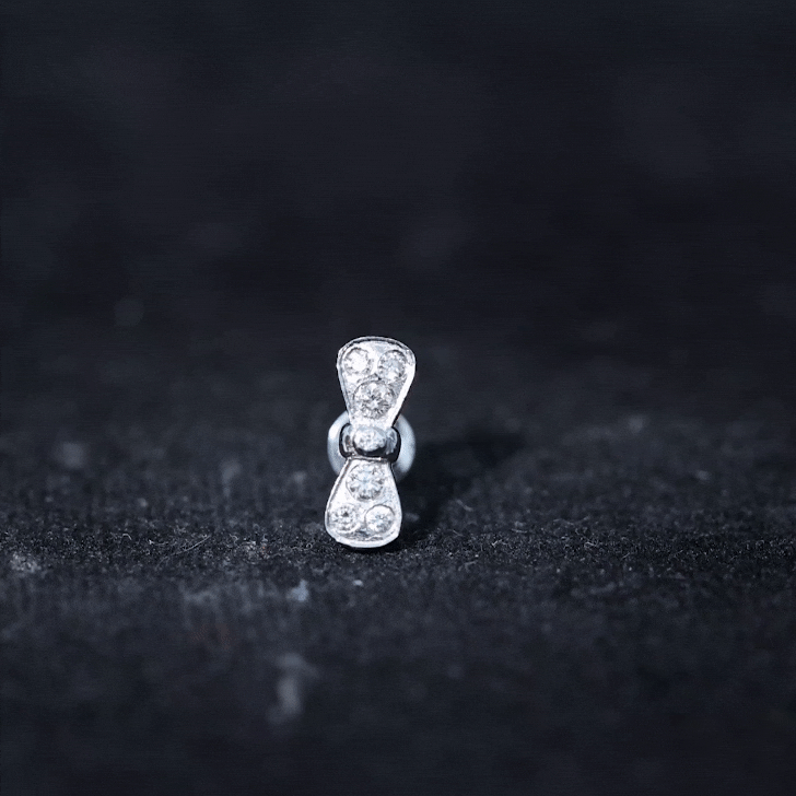Diamonds Bow Cartilage Piercing Earring