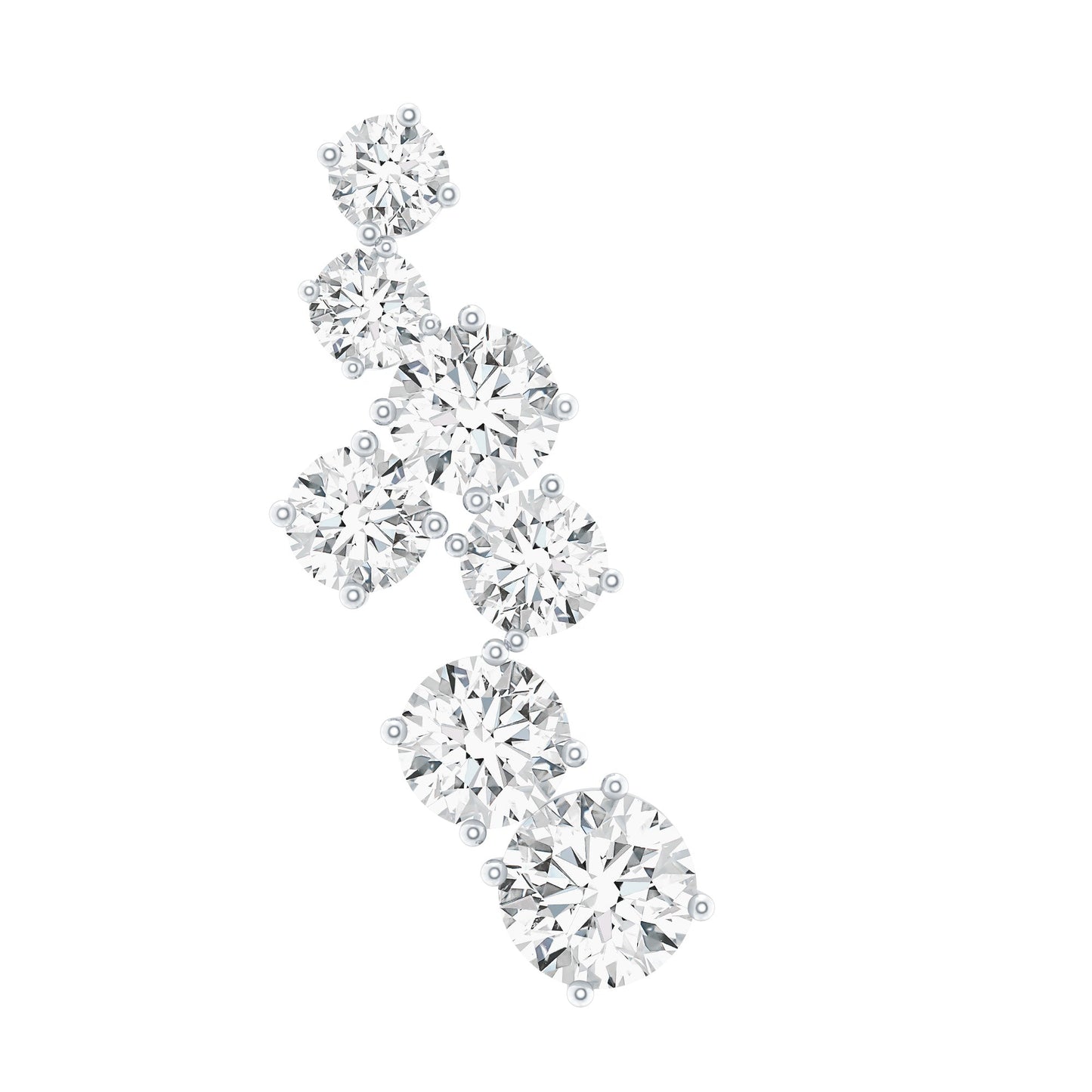 Simple Diamond Helix Piercing Earring with Flat Back