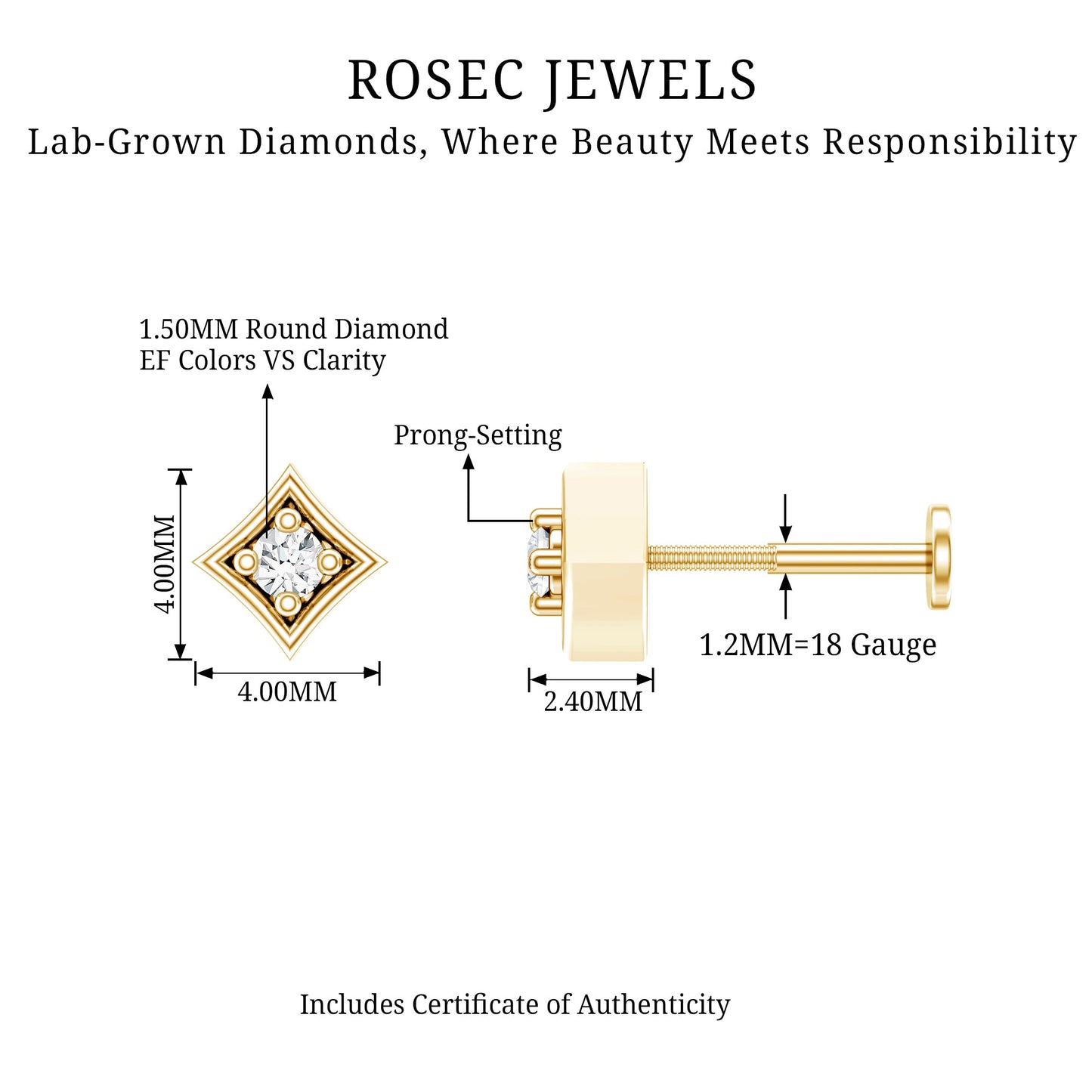 Classic Diamond Solitaire Nose Pin for Women