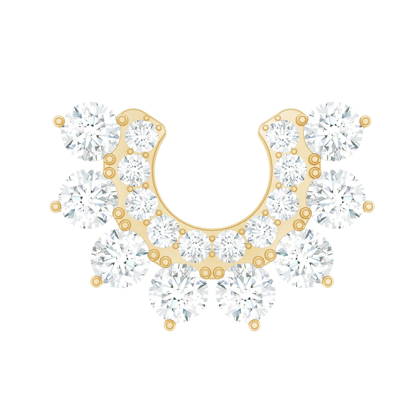 Real Diamond Horseshoe Earring for Helix Piercing