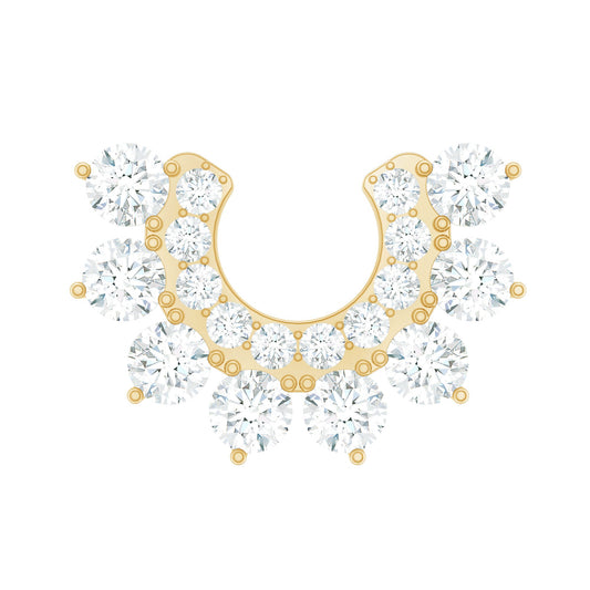 Real Diamond Horseshoe Earring for Helix Piercing