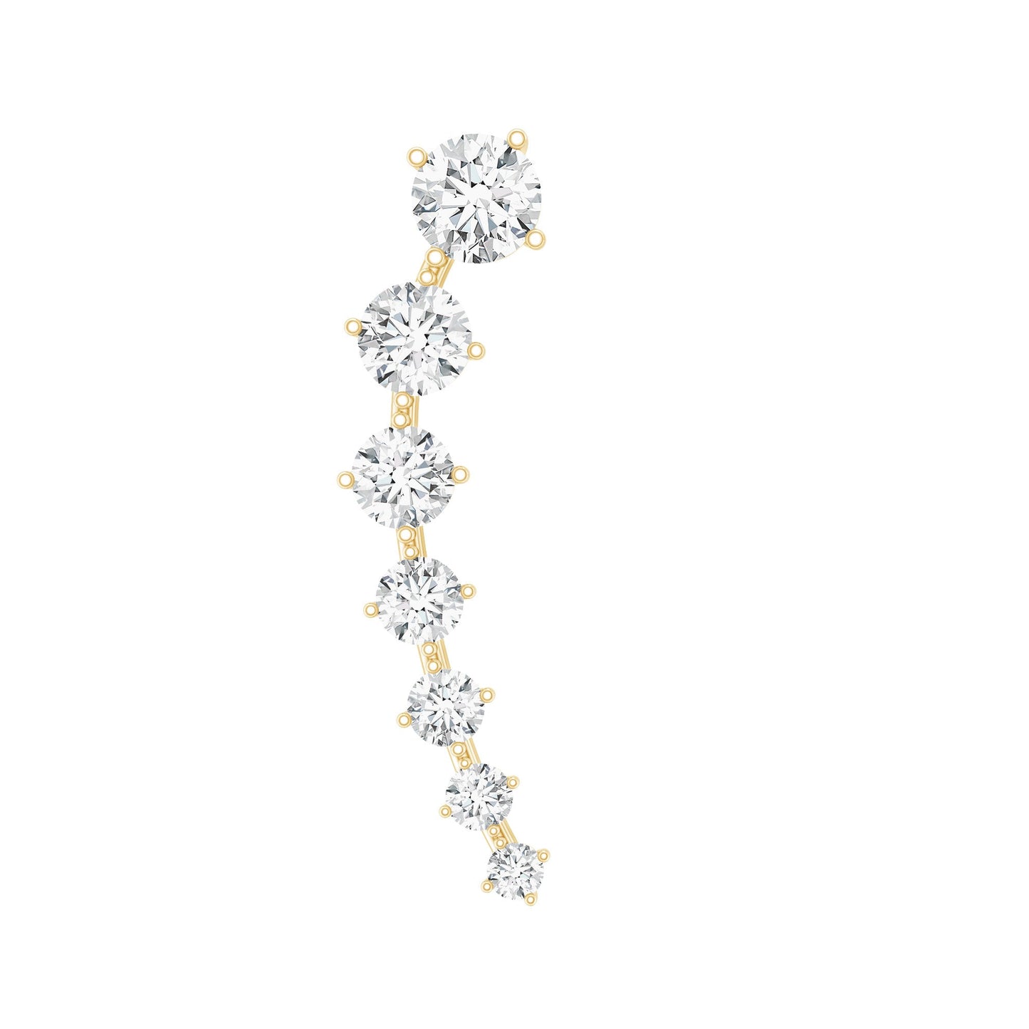 Brilliant Cut Diamond Ear Climber Earring for Helix Piercing