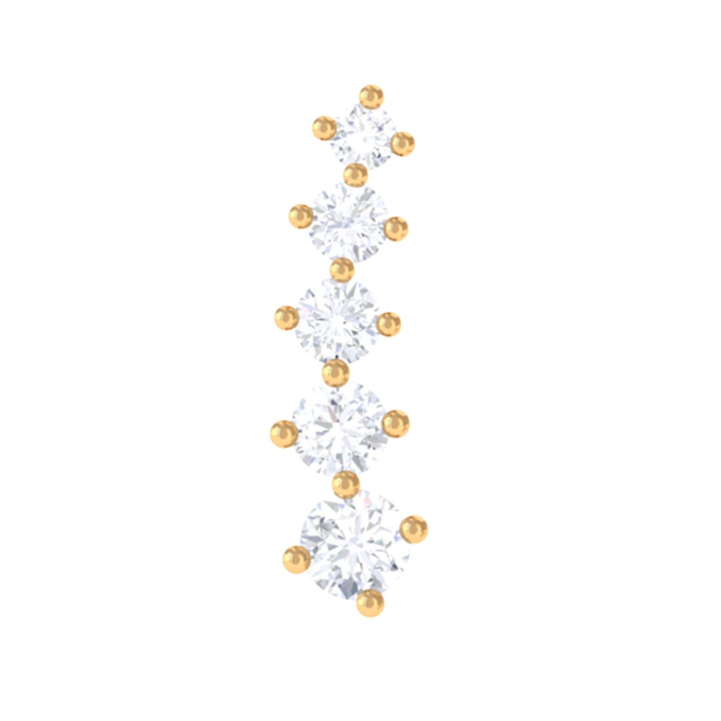Minimal Graduated Diamond Crawler Earring