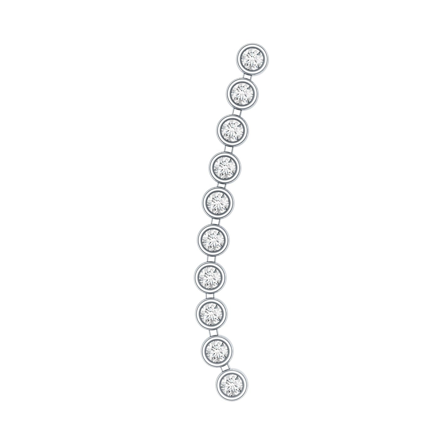 Diamond Ear Climber Earring for Cartilage Piercing