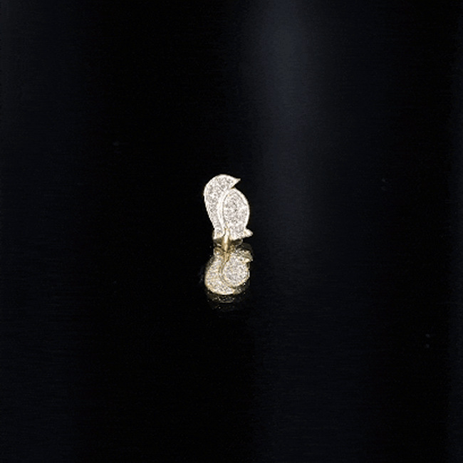 Cute Diamond Penguin Earring for Cartilage Piercing