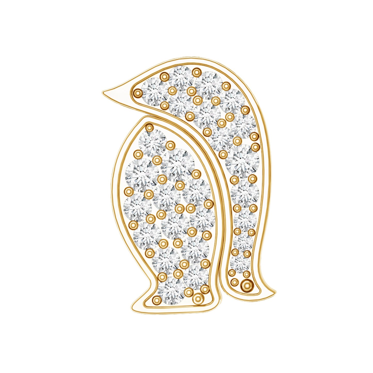 Cute Diamond Penguin Earring for Cartilage Piercing