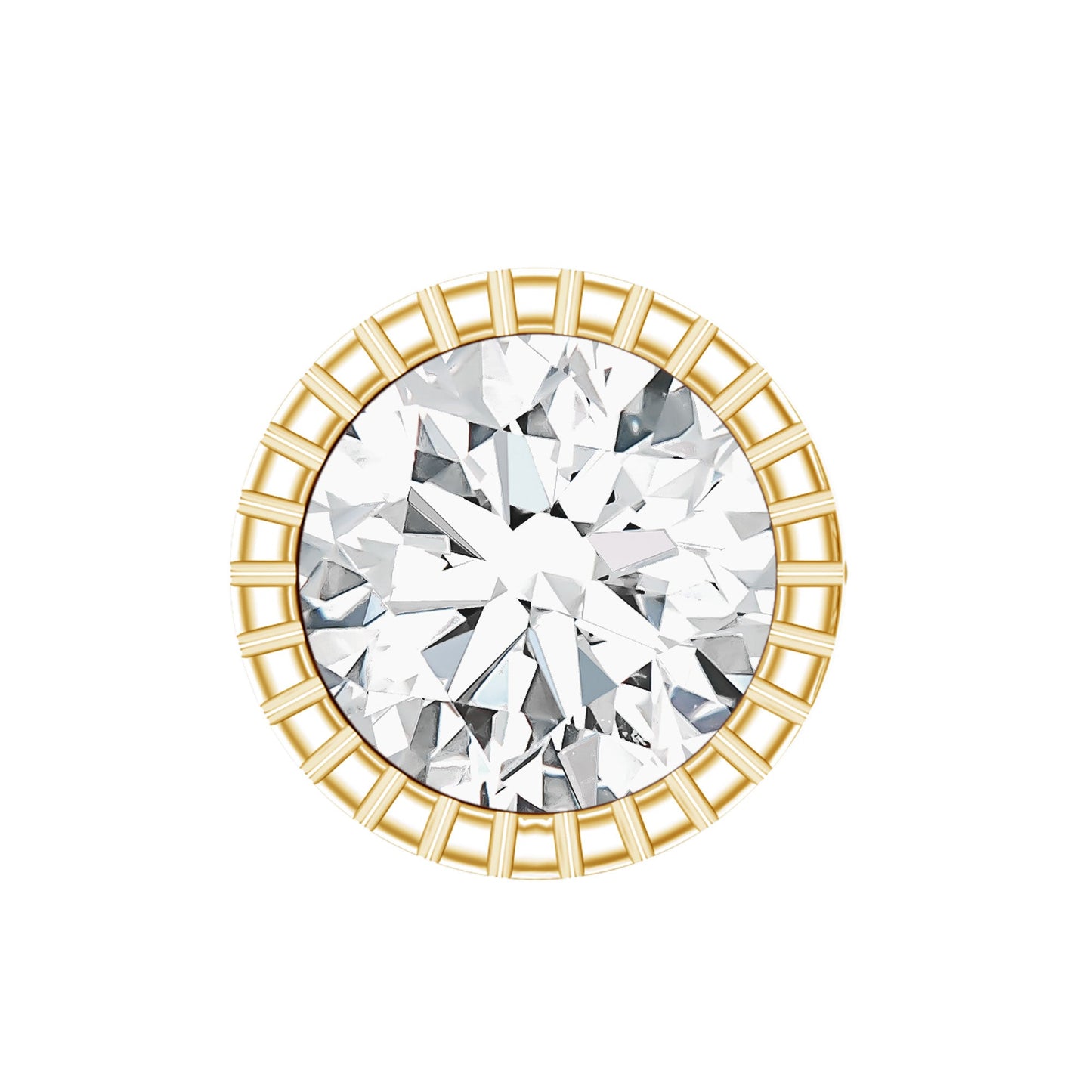 Bezel Set Diamond Solitaire Stud Earring for Helix Piercing