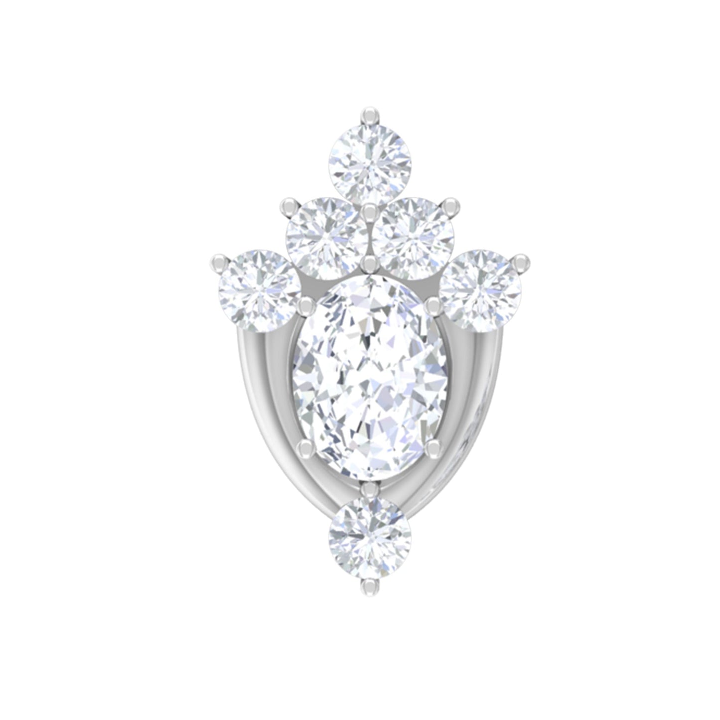 Diamond Floral Cluster Earring for Upper Lobe Piercing