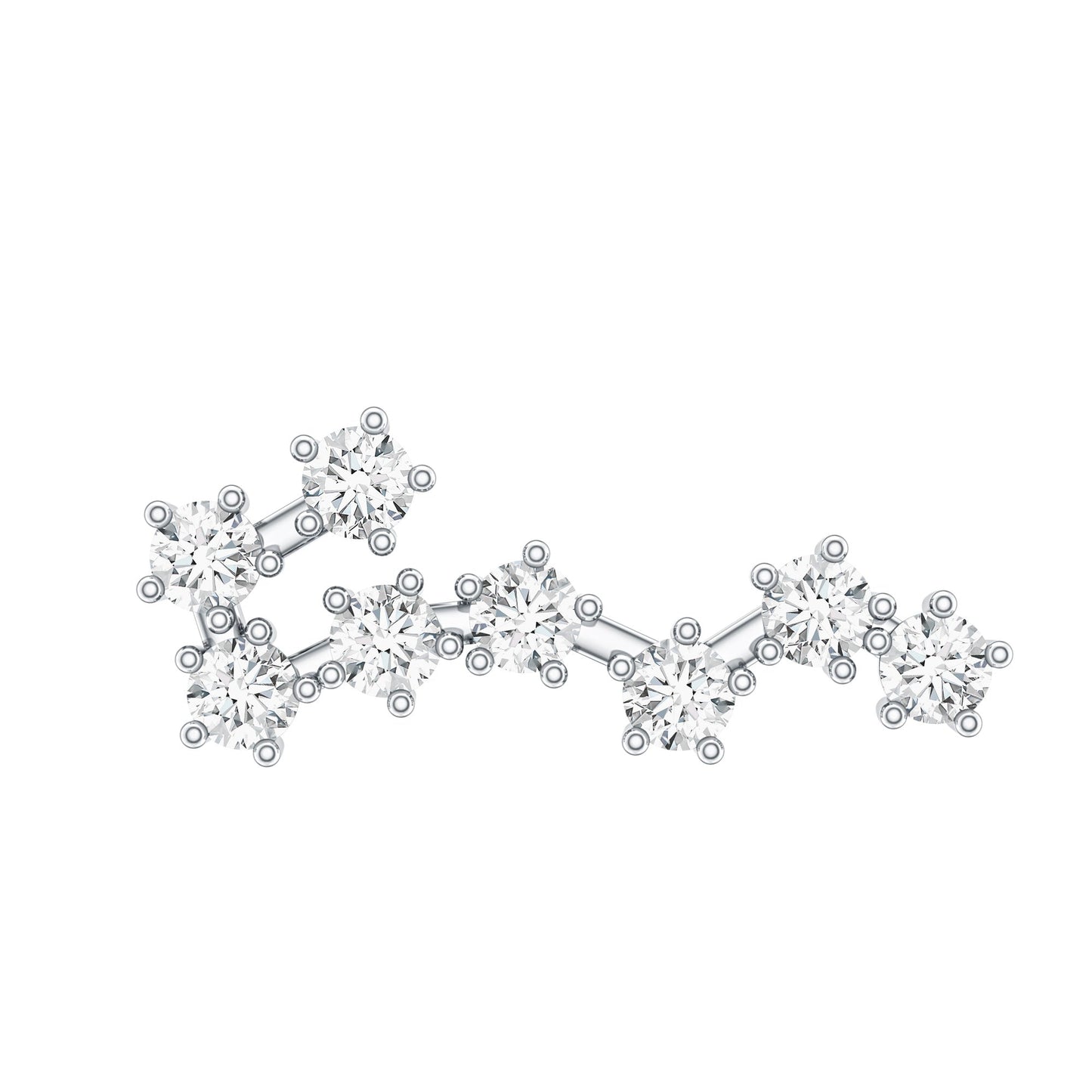 Certified Diamond Scorpio Zodiac Earring for Helix Piercing