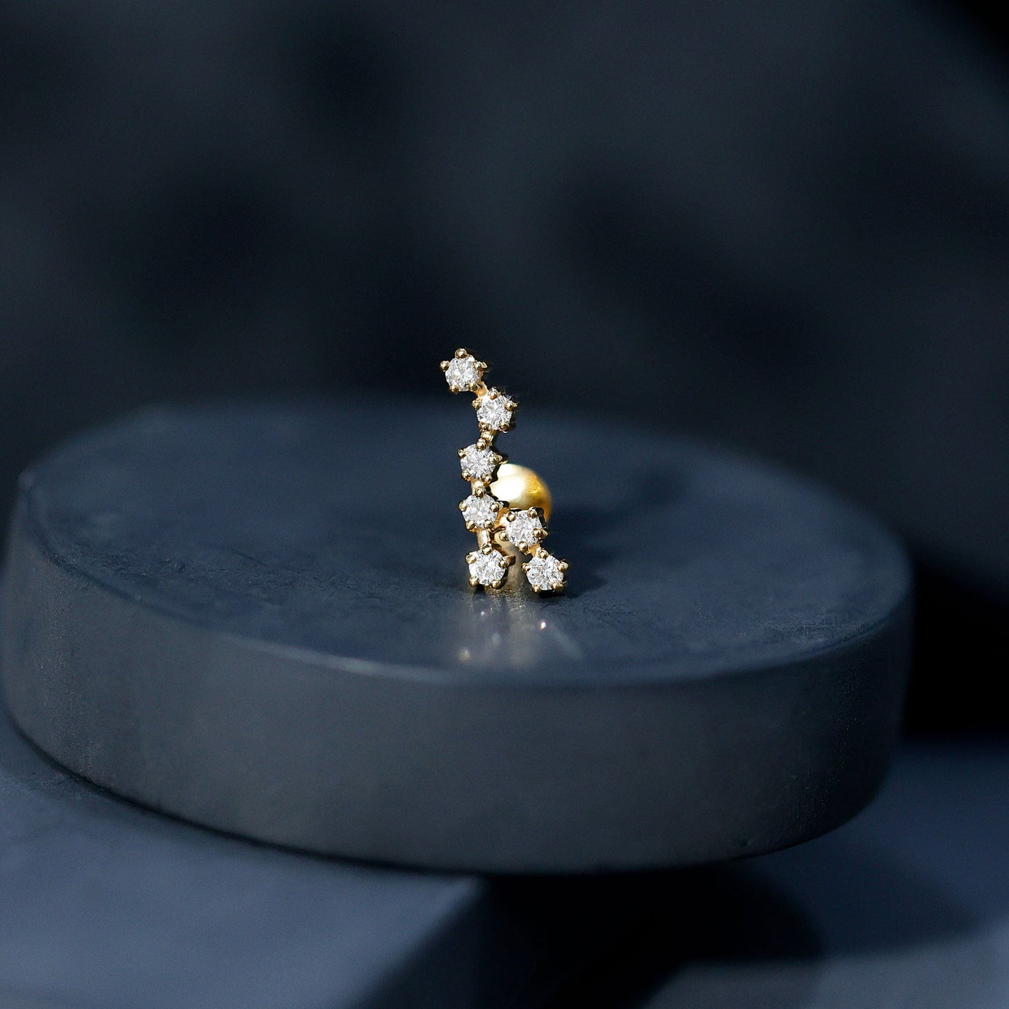 Diamond Virgo Constellation Earring for Cartilage Piercing