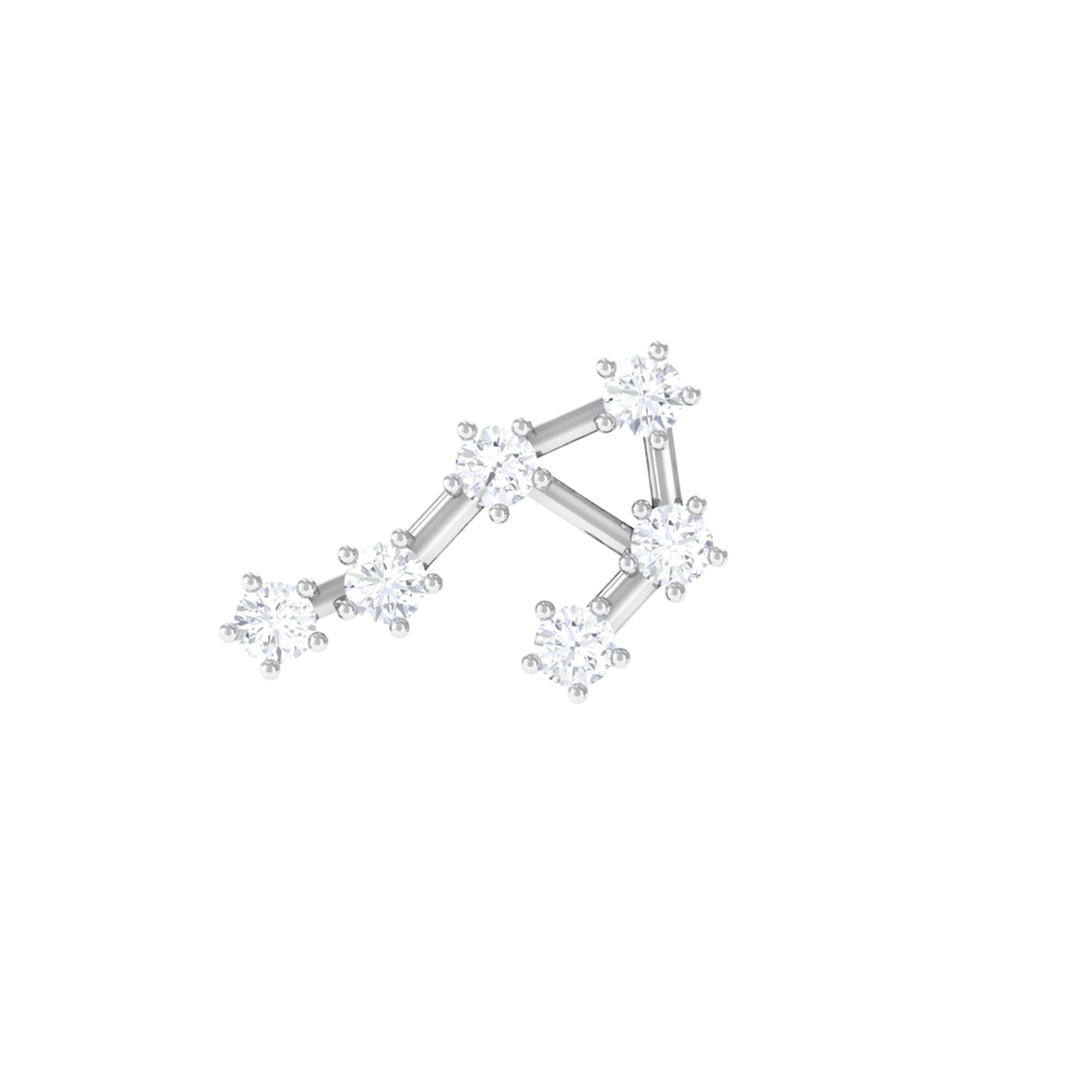 Certified Diamond Libra Constellation Piercing Earring