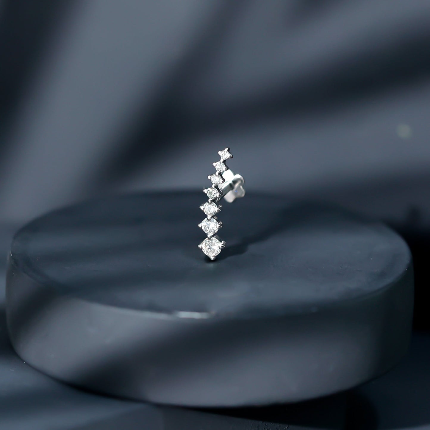 Graduated Style Diamond Ear Climber Earring