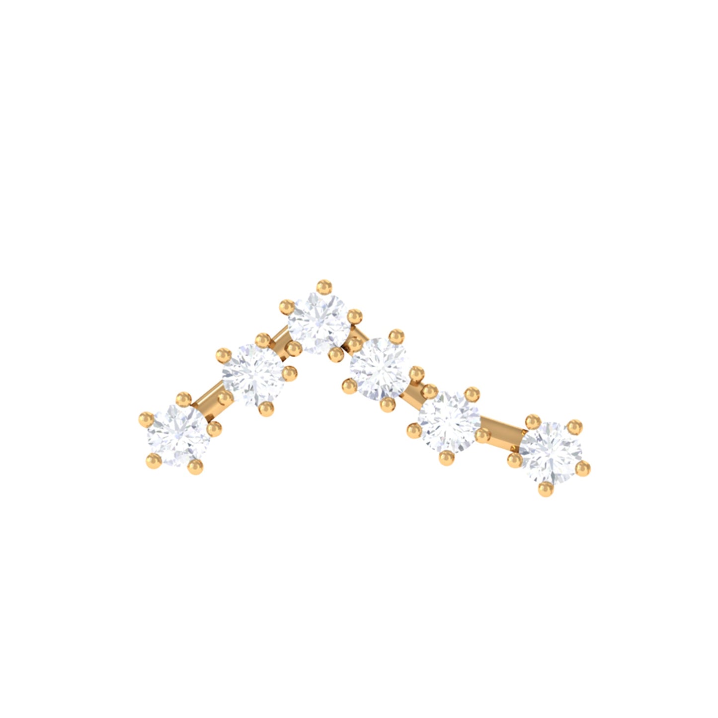 Diamond Pisces Zodiac Earring for Cartilage Piercing