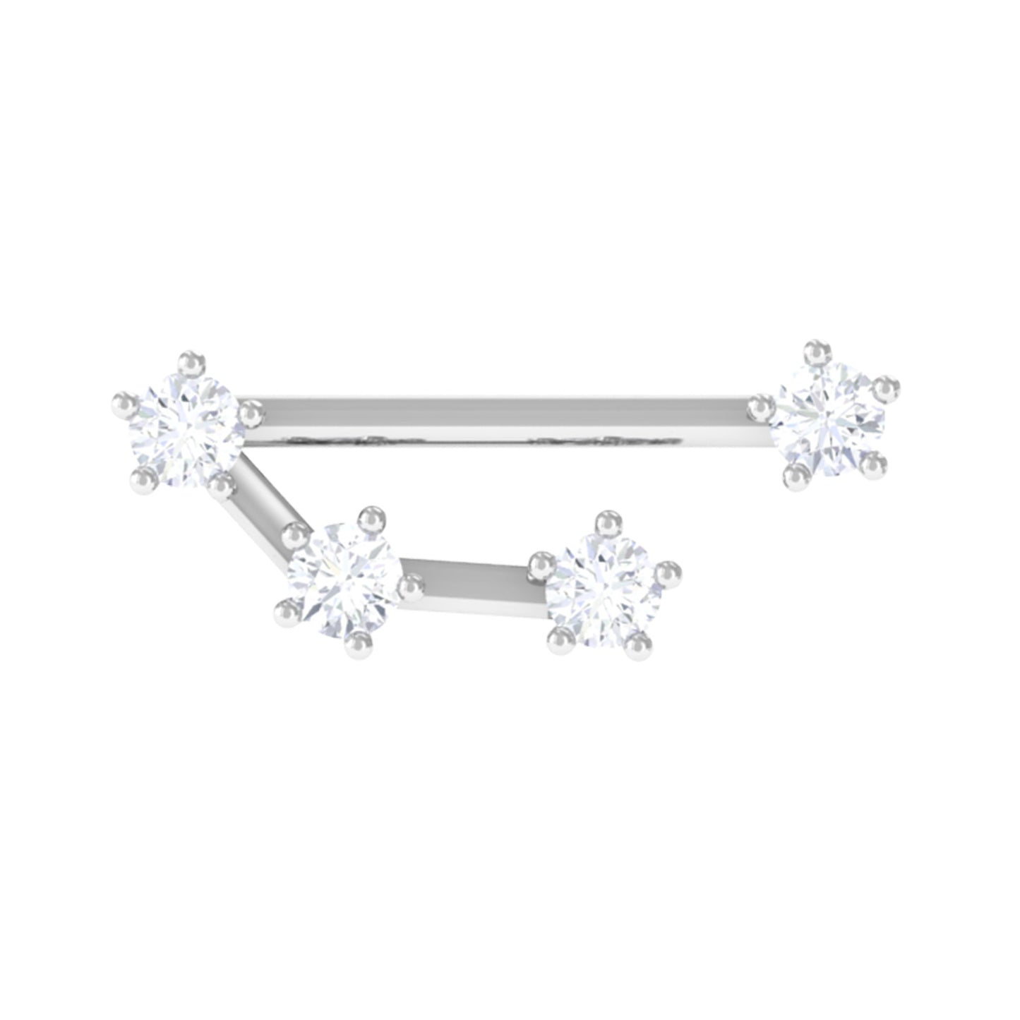 Certified Diamond Aries Zodiac Constellation Earring for Helix Piercing