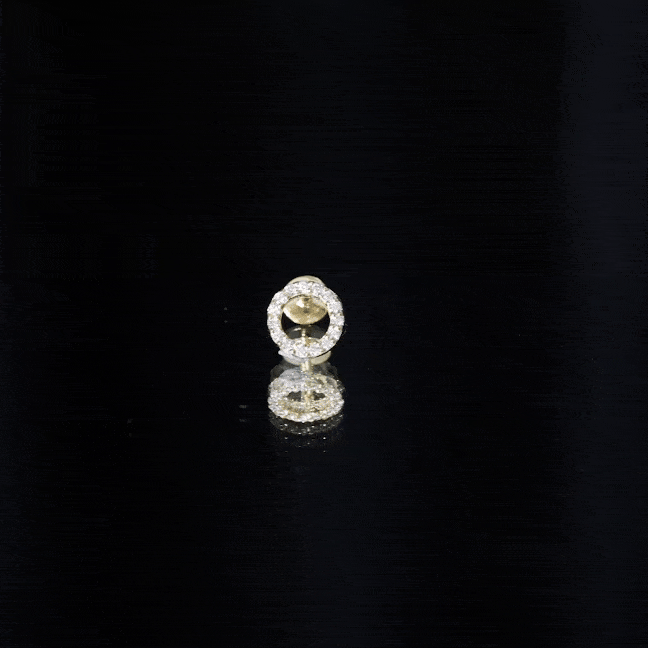 Simple Diamond Open Circle Earring with Flat Back