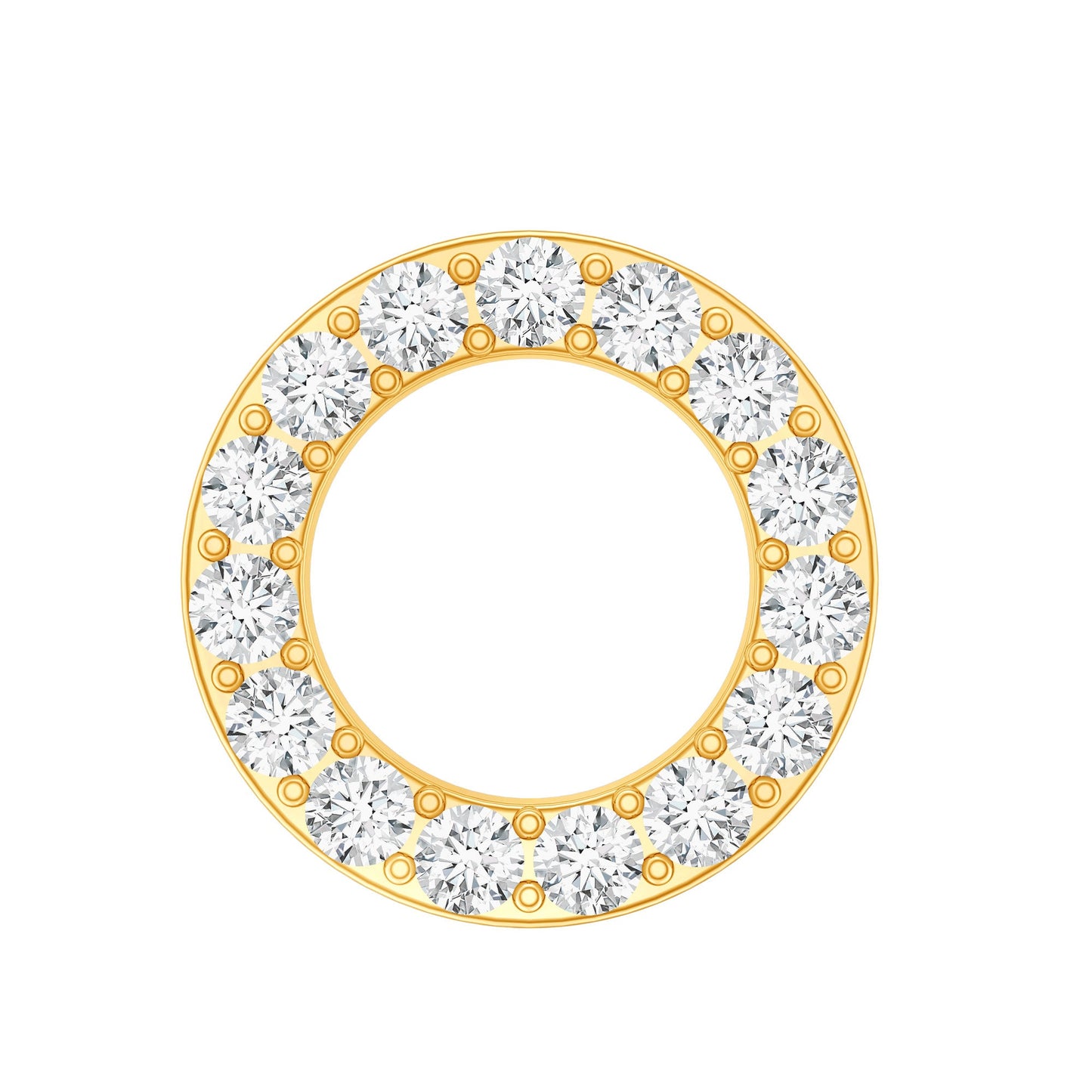 Simple Diamond Open Circle Earring with Flat Back