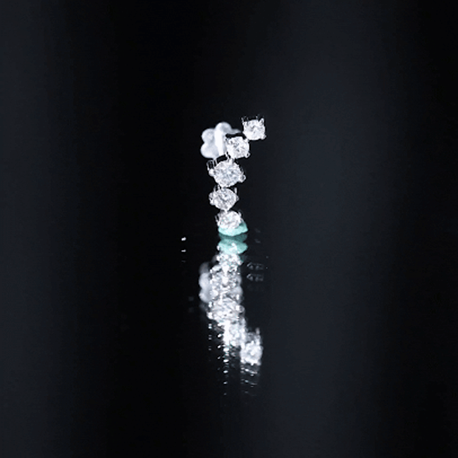 Graduated Style Diamond Crawler Earring for Women