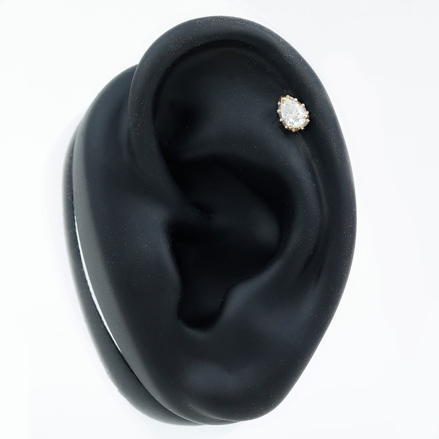Solitaire Diamond Teardrop Tragus Earring for Women