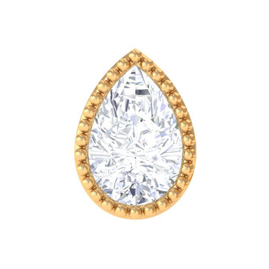 Solitaire Diamond Teardrop Stud Earring for Helix Piercing