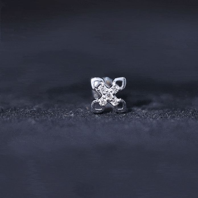 Real Diamond Floral Earring for Cartilage Piercing