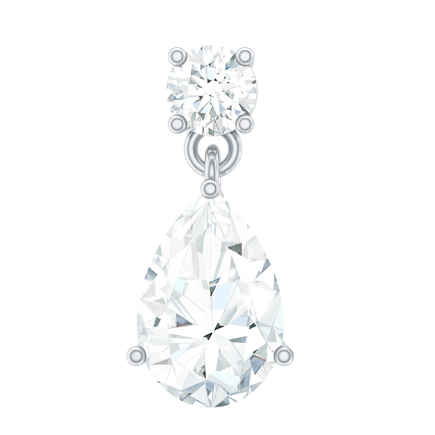 Moissanite Teardrop Earring for Helix Piercing