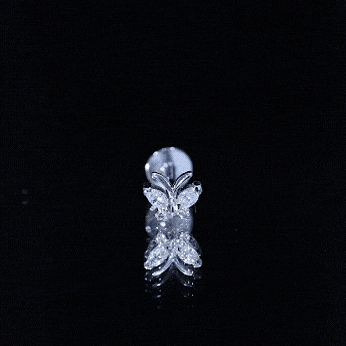 Marquise Moissanite Butterfly Cartilage Earring