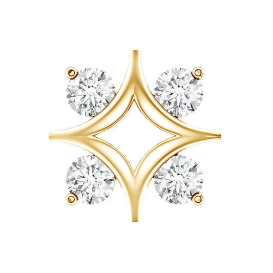 Round Moissanite Star Earring for Helix Piercing