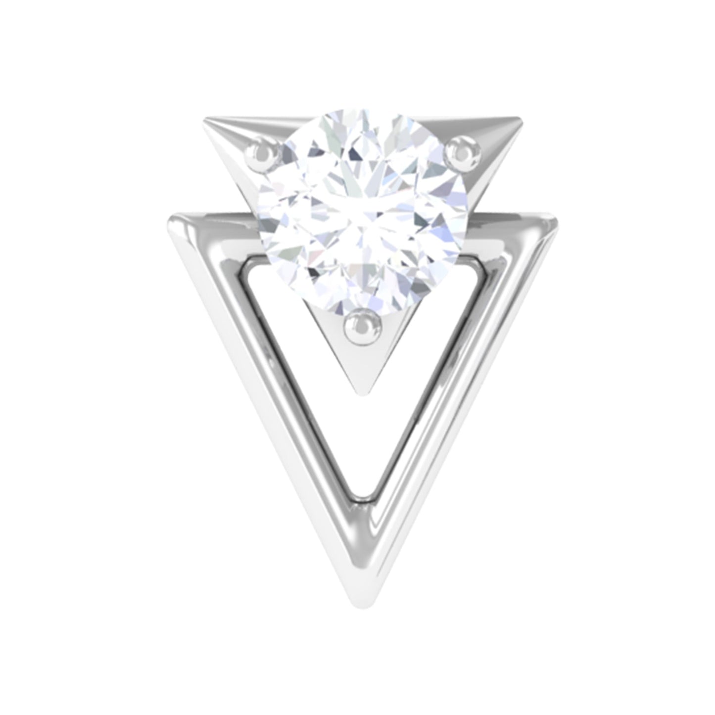 Certified Moissanite Triangle Tragus Earring