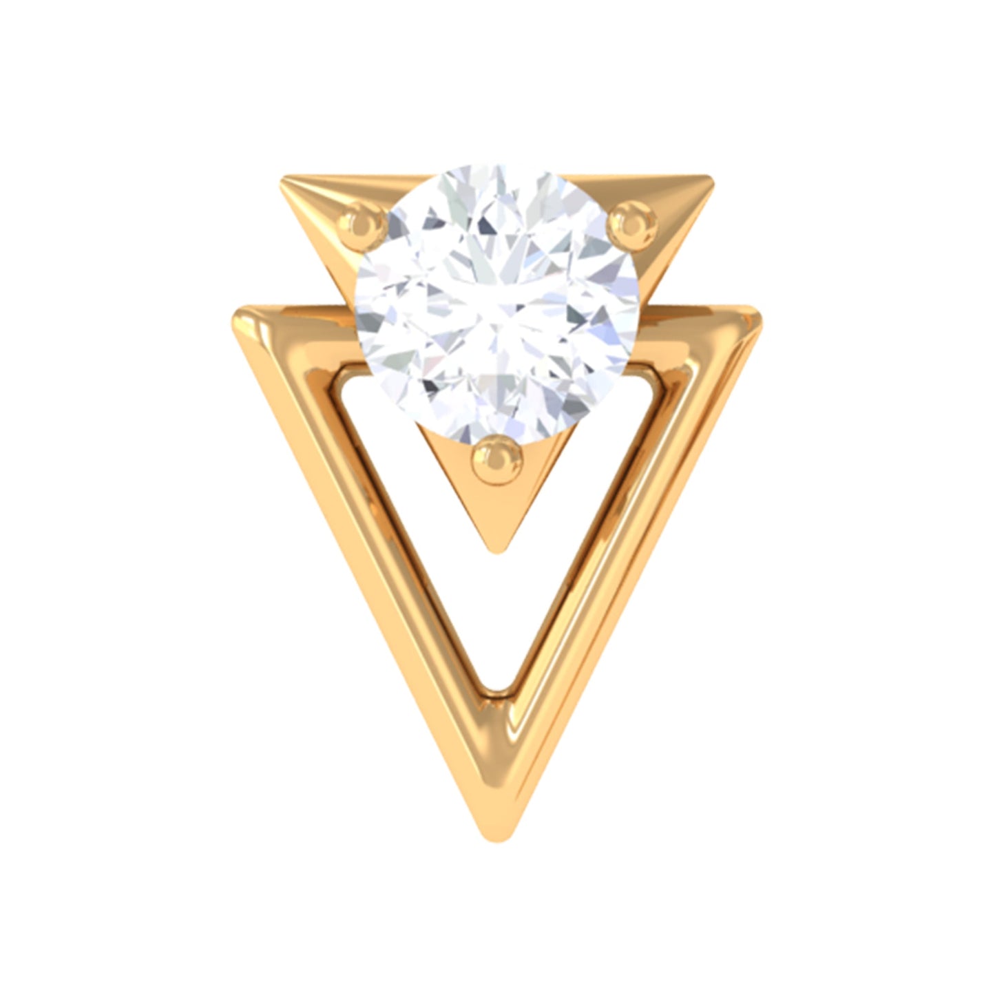 Certified Moissanite Triangle Tragus Earring