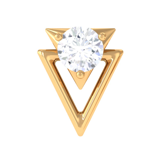 Certified Moissanite Triangle Tragus Earring