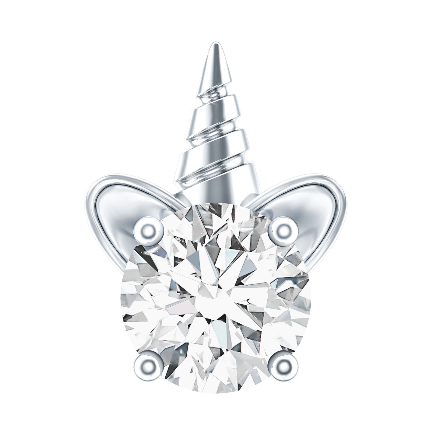 Cute Moissanite Unicorn Helix Earring for Women