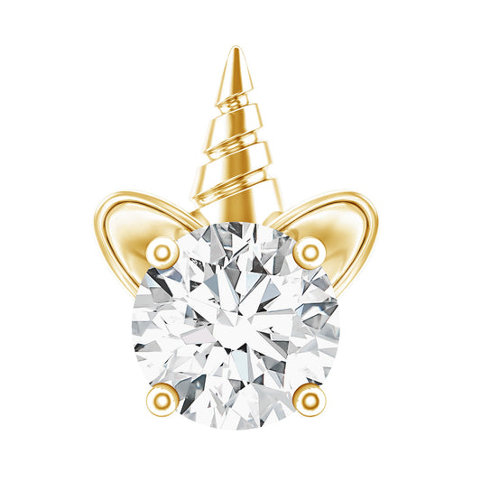 Cute Moissanite Unicorn Helix Earring for Women